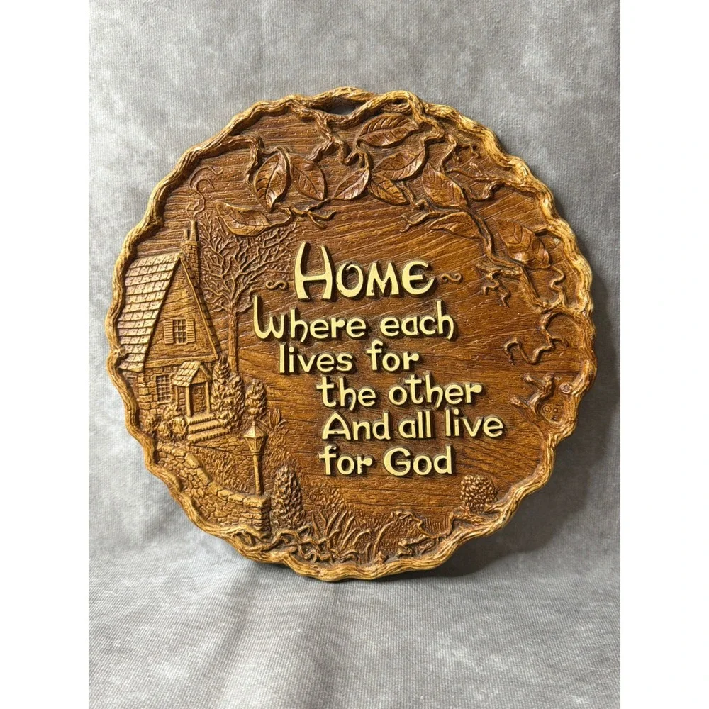 Vintage Multi Products USA 1233 Religious Wall Plaque 3D Cottage Home Decor 9.5